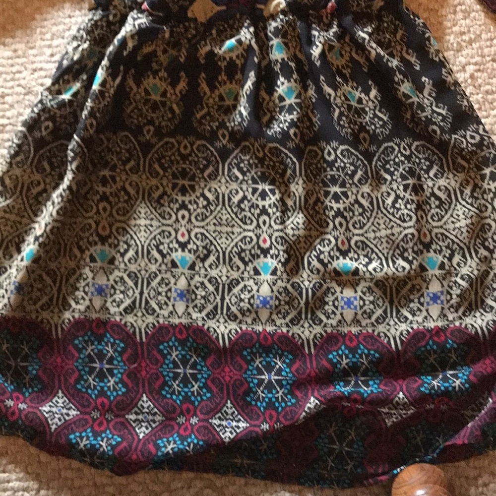 BeBop 3/4 sleeve cinch waist dress with slip/liner - Picture 2 of 7